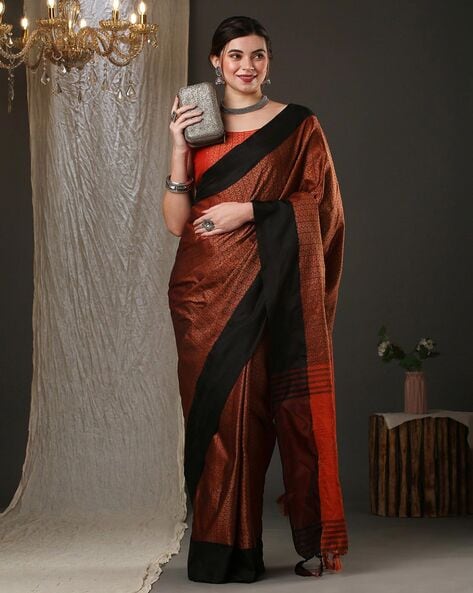 Buy Brown Sarees for Women by ZIKARAA Online | Ajio.com