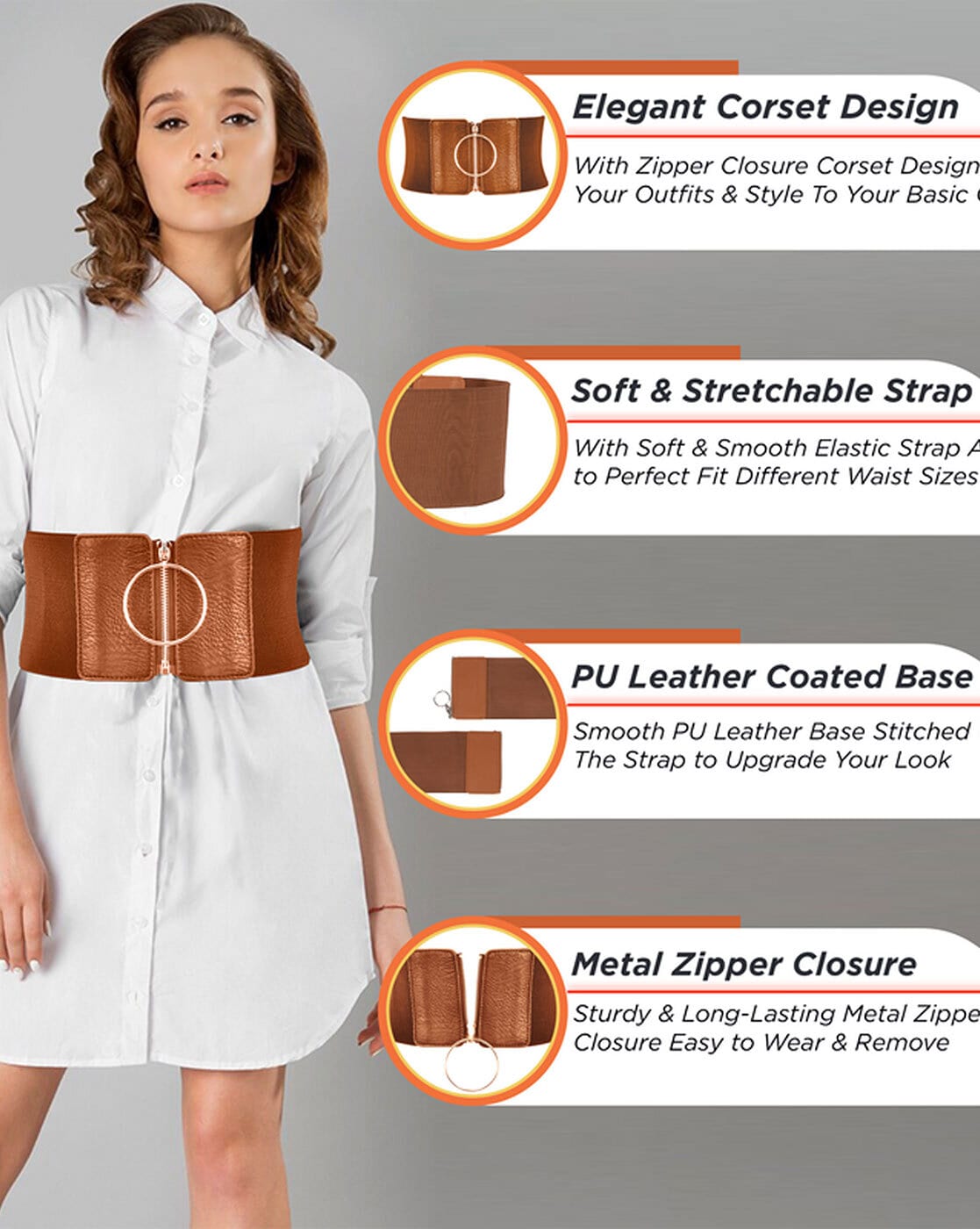 Buy Tan Belts for Women by REDHORNS Online