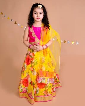 pspeaches Embroidered 3-Piece Lehenga Choli & Dupatta Set-picture-16