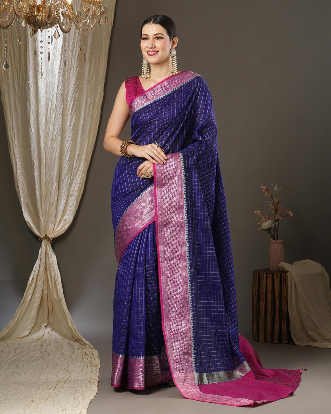Buy Wedding Wear Navy Blue Paithani Banarasi Silk Saree Online From Surat  Wholesale Shop.