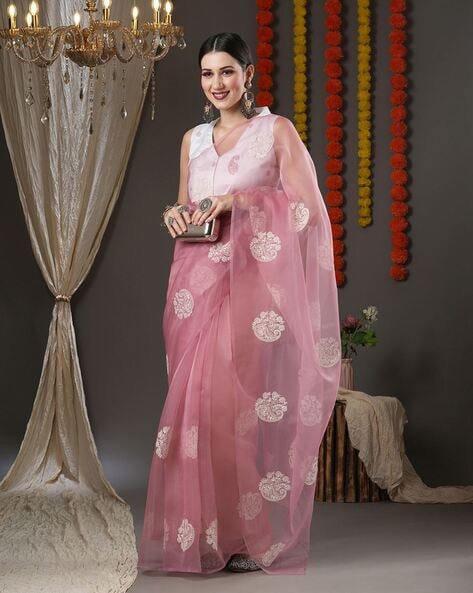 Buy Pure Organza Silk Saree | Organza Saree Online Shopping