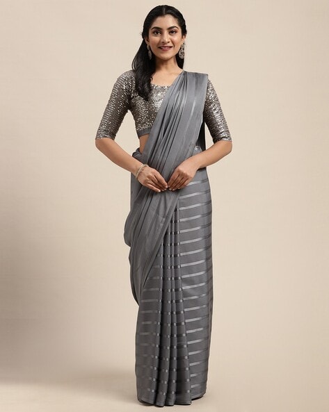 Buy Pale Grey Pure Plain Cotton Linen Saree-UNM73827 Online at  Unnatisilks.com|UNM73827