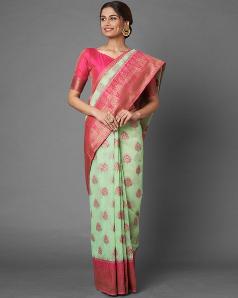 Buy Mitera Pink & Blue Ombre Ready To Wear Saree - Sarees for Women  23194430 | Myntra