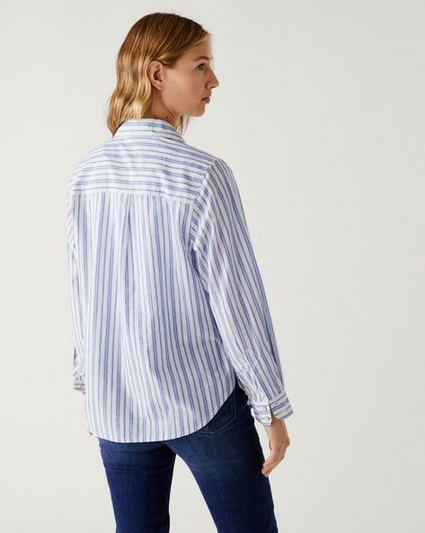 Panelled vintage check and cheap icon stripe cotton shirt