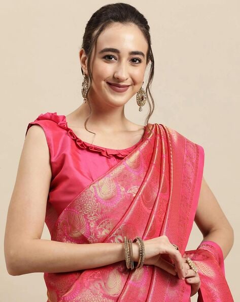 Cream Traditional Wedding Silk Saree With Red Pallu | Kolour