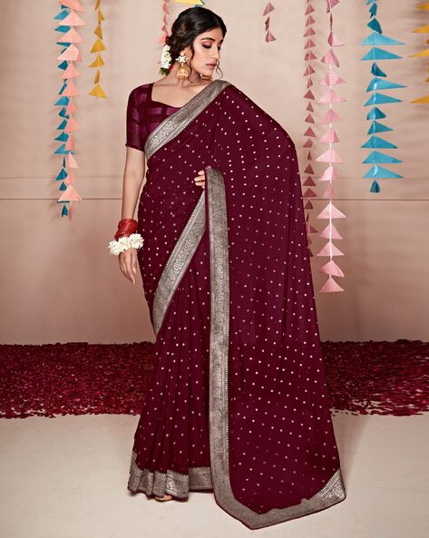 Buy Magenta Pink Banarasi Saree online-Karagiri