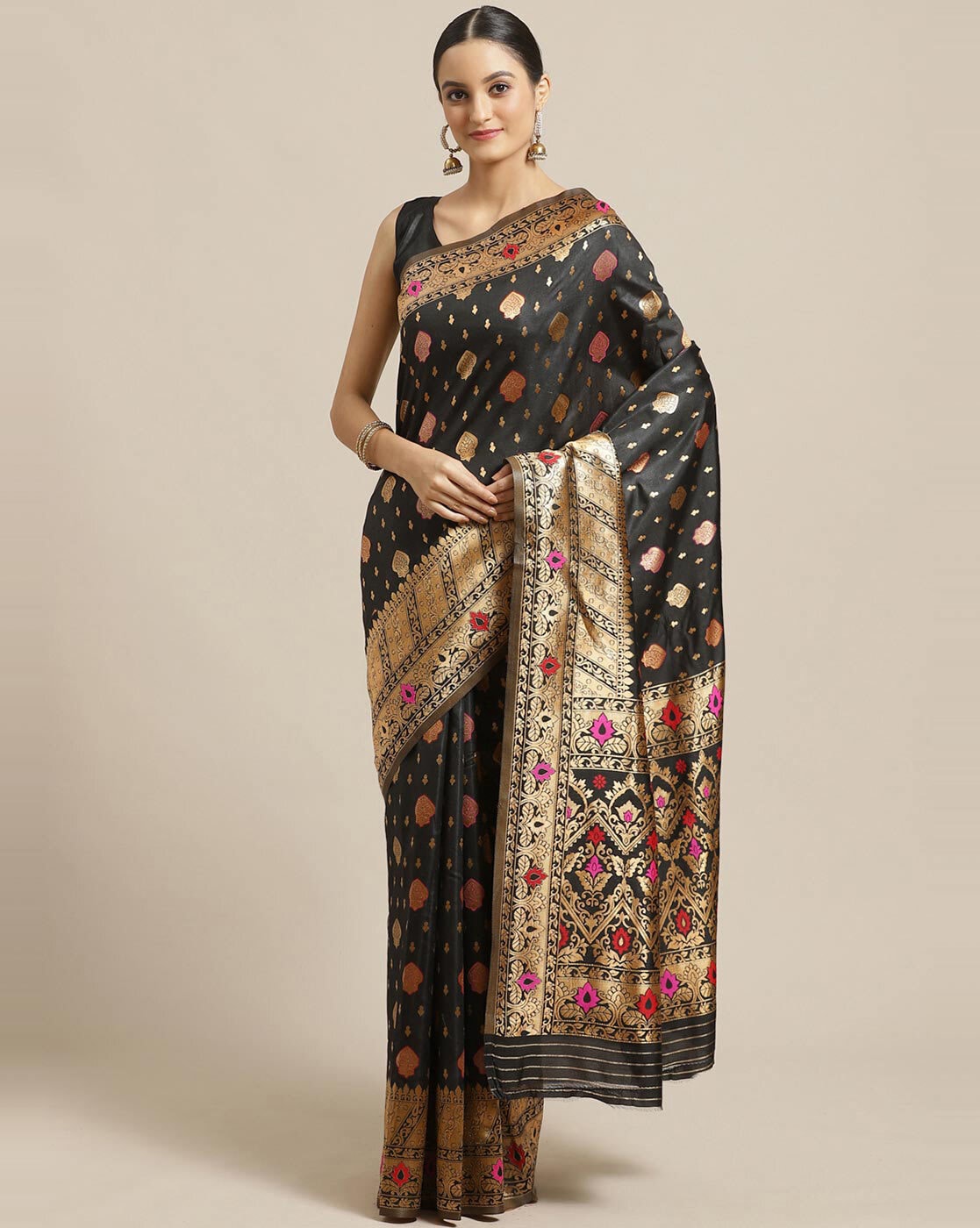 Buy Beige Sarees for Women by Indie Picks Online | Ajio.com