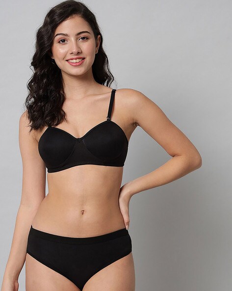 Buy Beach Curve-Women's T Shirt Cotton Bra Panty Set for Women