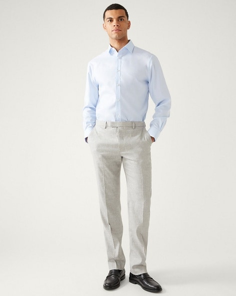 Shirt + trousers) summer fashion men shirt Cotton and linen shirts men's  High quality casual shirts Two Piece M-5XL - AliExpress