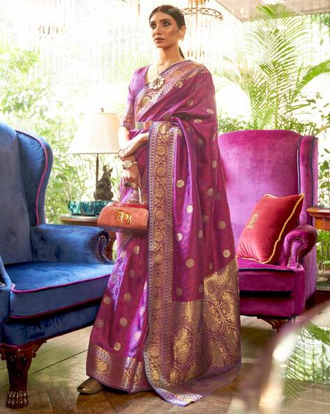 Magenta Shaded Art Silk Saree With Blouse Latest 2494SR11