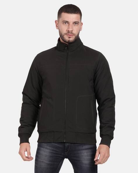Buy Black & Maroon Jackets & Coats for Men by T-Base Online | Ajio.com