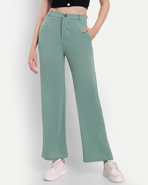 Buy Green Trousers & Pants for Women by Broadstar Online