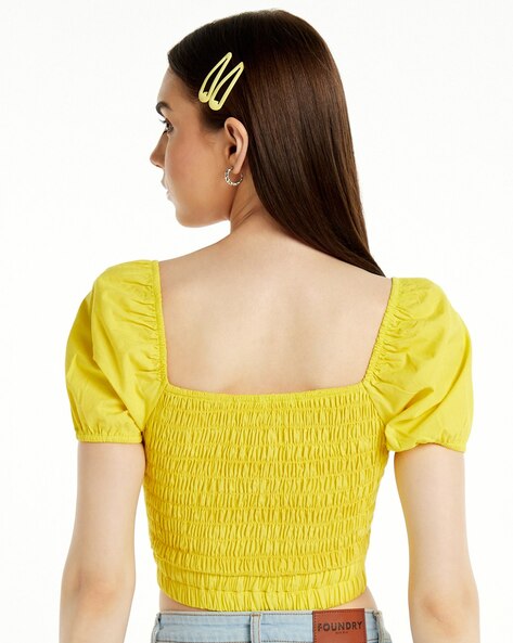 Smocked yellow top online