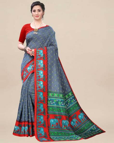 Saree mall Floral Print Art Silk Saree