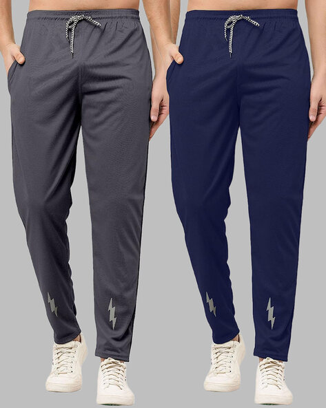 Straight Track Pants with Logo Print