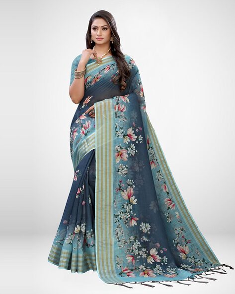 Pankhudi Casual Wear Linen Digital Printed Sarees, With Blouse Piece, 6.3m  at Rs 749 in Surat