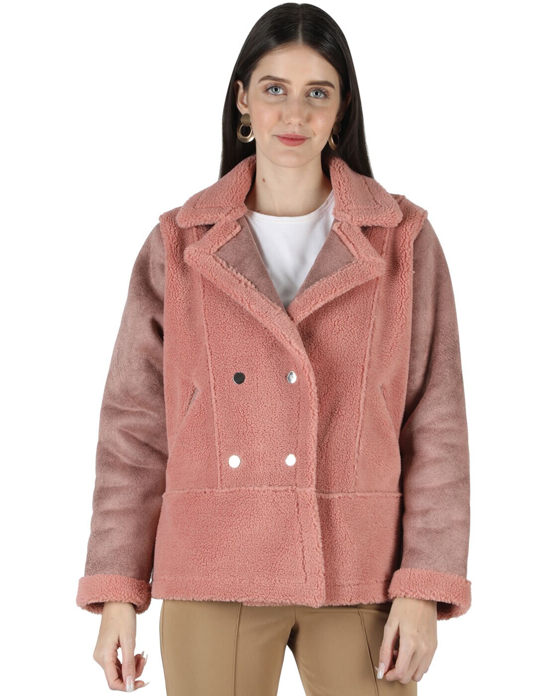 Buy Women Pink Solid Jacket Online in India - Monte Carlo