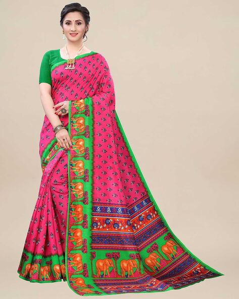 Buy Pink Sarees for Women by Saree mall Online