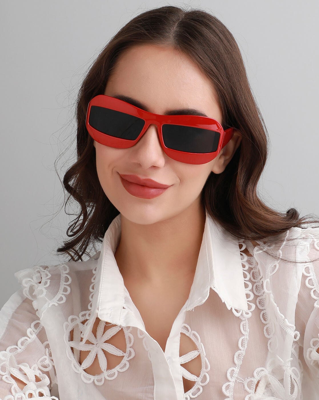 Kingdder Heart Sunglasses Rimless Transparent Women Sunglasses Heart Shaped  Sunglasses Cool Party Favors (Red) - Yahoo Shopping