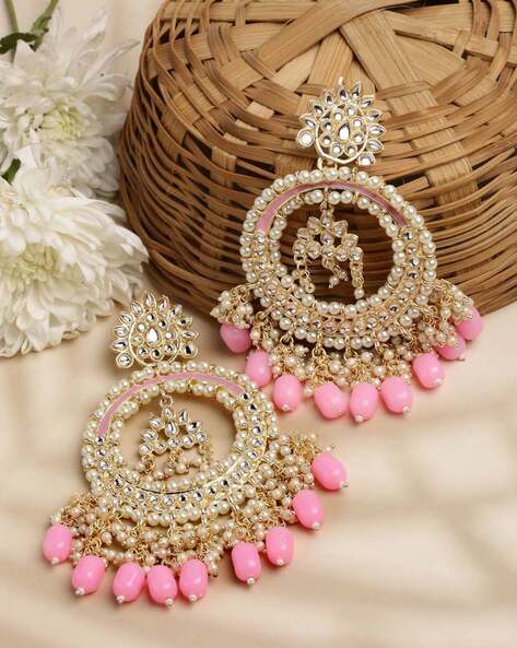 Pink Enamel Earrings - Buy Pink Enamel Earrings online in India