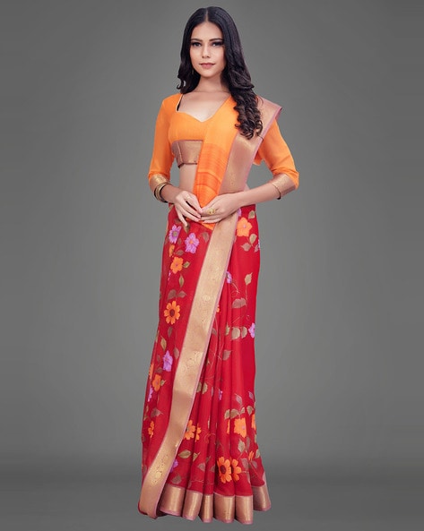 Buy Maroon Sarees for Women by Saree mall Online