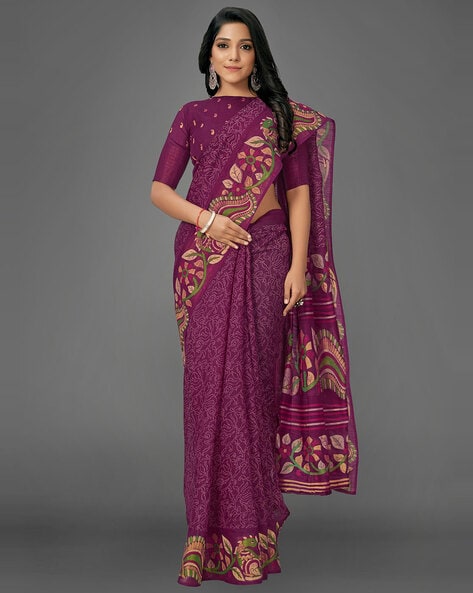 Traditional Purple and Violet color Organza Silk, Silk fabric Saree :  1856408