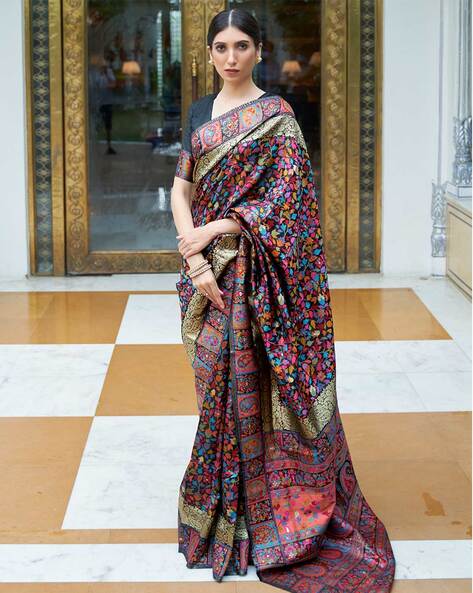 Ladies Party Wear Printed Pattern Khadi Silk Saree With Blouse Piece at  Best Price in Kolkata | Kunbi- Buy Branded Sarees Online