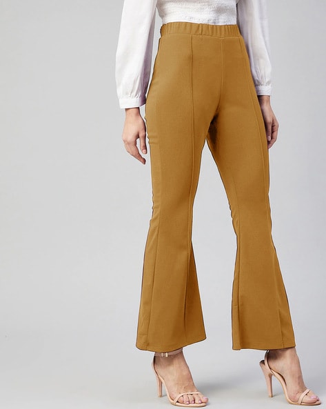 Buy Brown Trousers & Pants for Women by Silverfly Online