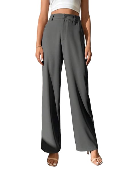 Buy Grey Trousers & Pants for Women by Broadstar Online