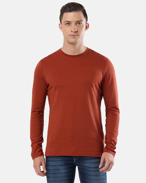 Jockey Men's Super Combed Cotton Rich Striped Round Neck Full Sleeve  T-Shirt – Online Shopping site in India