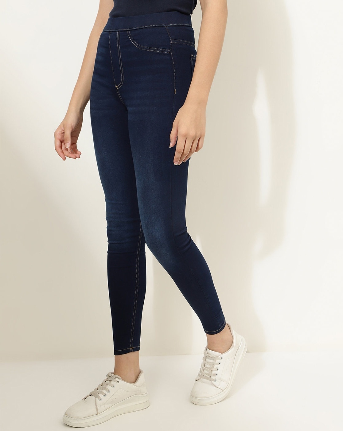 Buy DOLCE CRUDO Blue Denim High Rise Denim Skinny Fit Women's Jeans |  Shoppers Stop