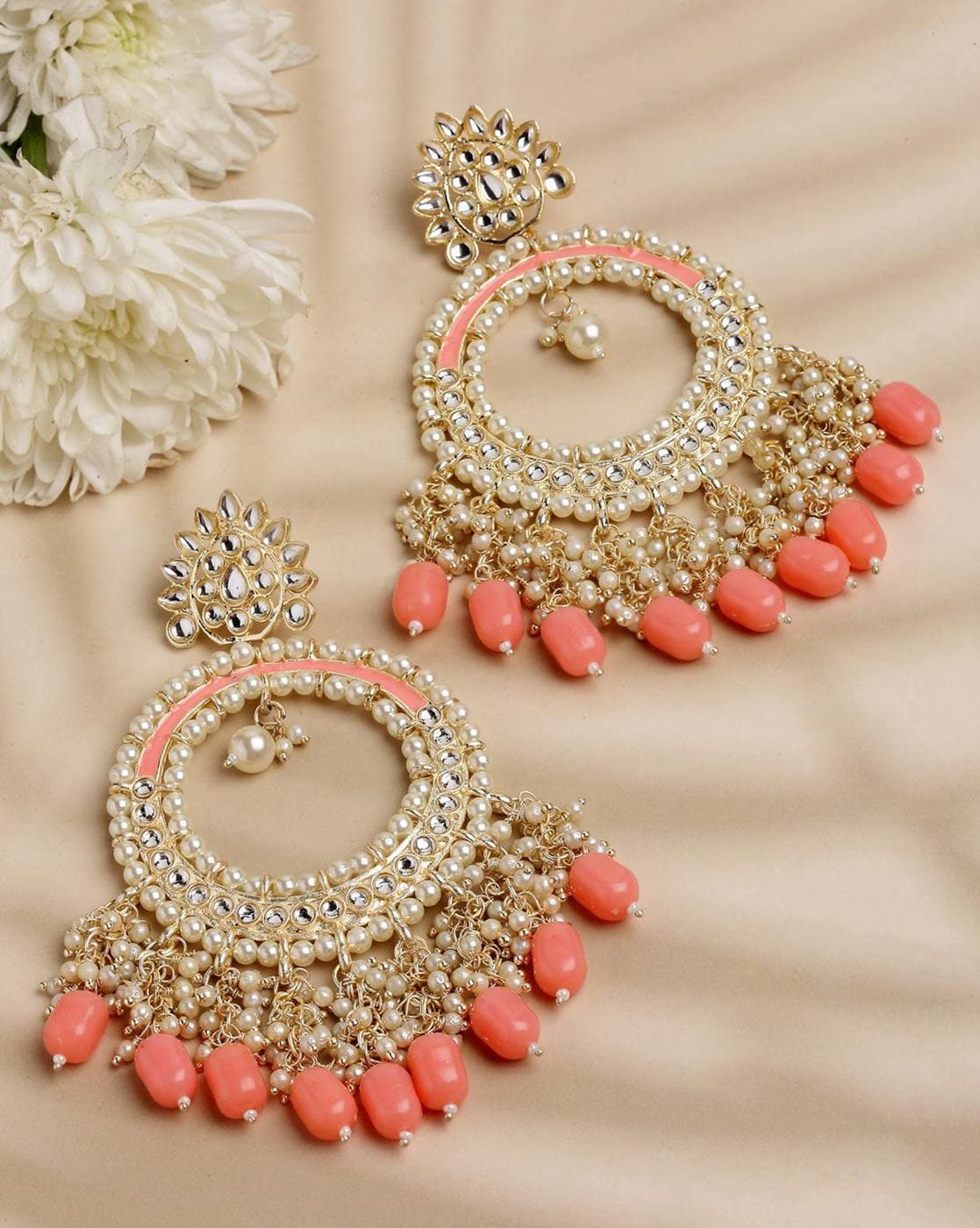 Discover 228+ peach colour earrings latest