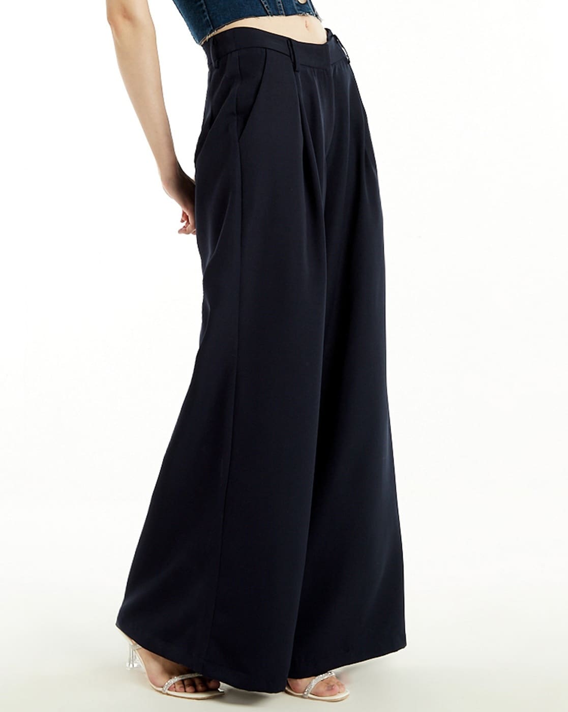 Pleated Wide-Leg Trousers