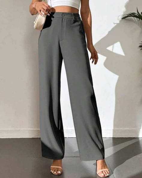 Buy Grey Trousers & Pants for Women by Broadstar Online