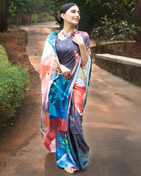 Multicolor Designer Multicoloured Crepe Saree at Rs 555/piece in Sonitpur