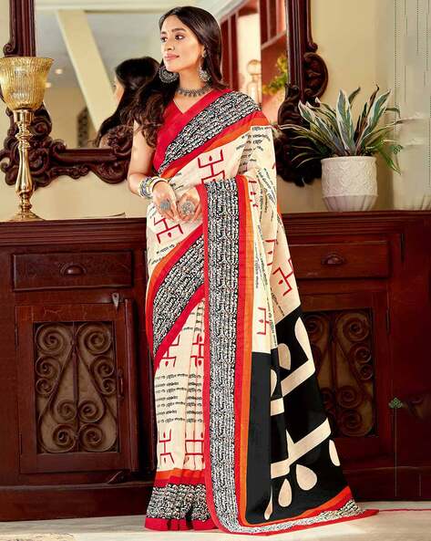 Buy SAADHVI Women Blue Kalamkari Bhagalpuri Silk Single saree / saree for  women / sarees / sarees latest / sari Online at Best Prices in India -  JioMart.