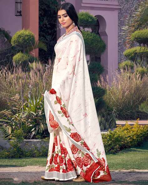 Buy White Sarees for Women by Saree mall Online