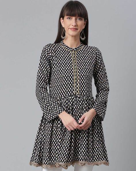 Buy Black Kurtis Tunics for Women by AHALYAA Online Ajio