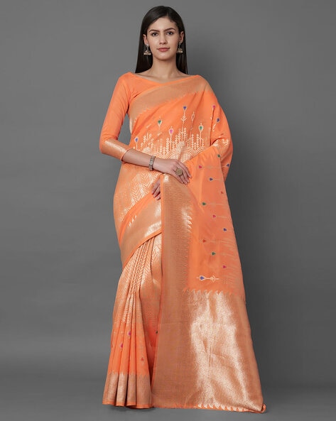 Buy Orange Sarees for Women by Saree mall Online