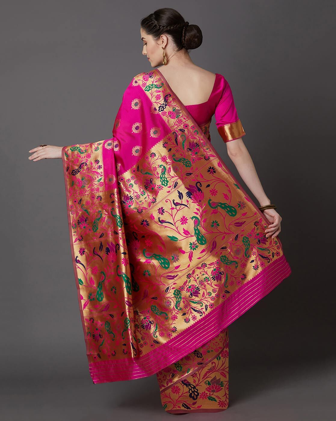 Buy Silk Saree in Pink with Blouse Online SR23494 - Shopkund