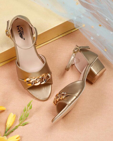 Buy Rose Gold Heeled Sandals for Women by AJIO Online | Ajio.com