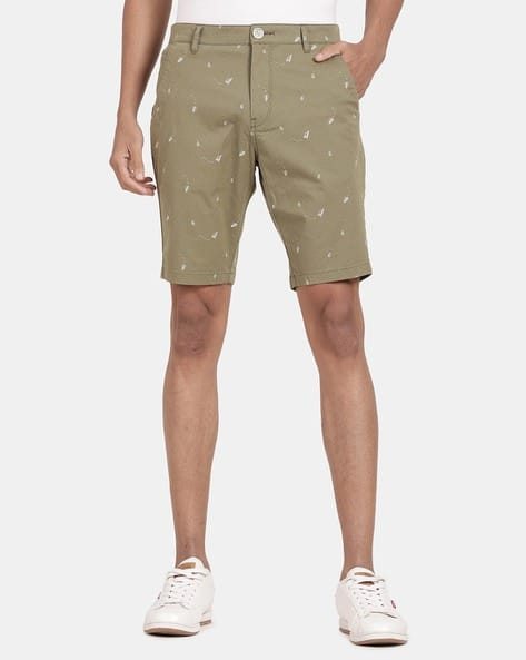 Micro Print Chino Shorts with insert Pockets