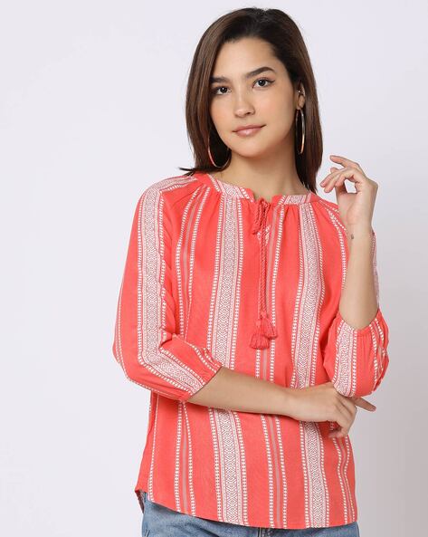 Buy Coral Orange Tops for Women by DNMX Online