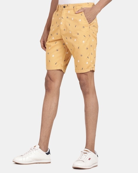 Buy Yellow Shorts 3 4ths for Men by T Base Online Ajio