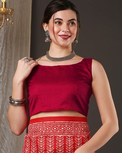 Buy Black and White Embellished Crop Top With Saree Skirt by REETI ARNEJA  at Ogaan Online Shopping Site