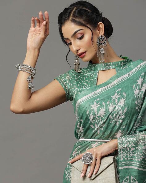 Erica Fernandes looks majestic in moss green embellished saree and diamond  necklace
