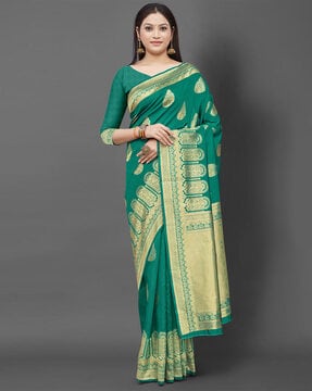  Jaanvi fashion Women's Solid Silk Saree with Weave Unstitched  Blouse Piece(Zoya-Flower-Blue) : Clothing, Shoes & Jewelry