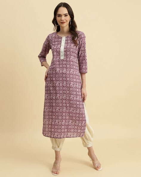 SVARAA Geometric Straight Kurta Set