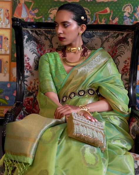 Plain Pattern Yellow And Green Color Cotton Silk Saree With Matching Blouse  Piece at 3000.00 INR in Deoghar | Bimlesh Garments