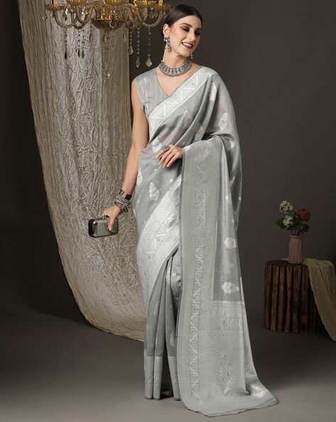 Buy Grey Sarees for Women by Saree mall Online